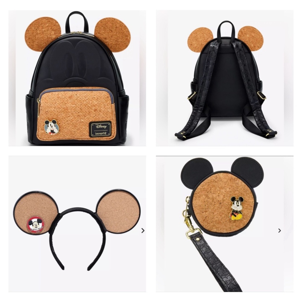 Loungefly Disney Mickey Mouse Cork Ears Pin Display Complete Set
